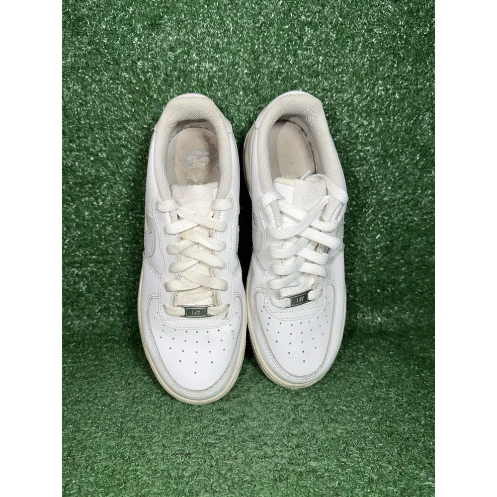 Nike Air Force 1 07 Low Womens 6.5 Kids 5Y White Leather Casual Shoes 314192-117